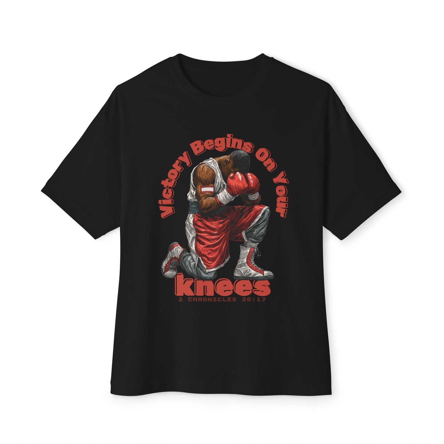 Boxy Oversized Tee | Victory Begins on Your Knees
