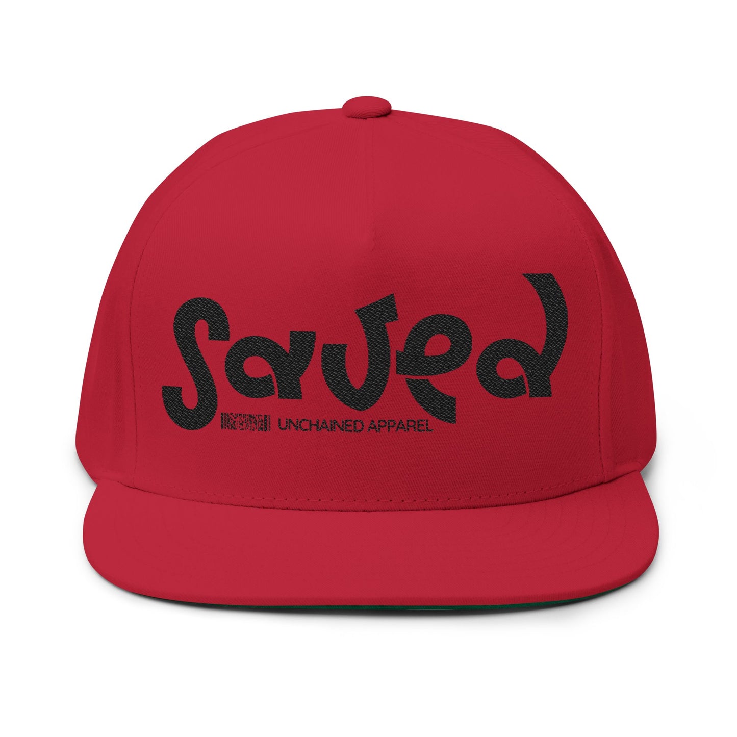 Embroidered Flat Bill Cap - 'Saved'