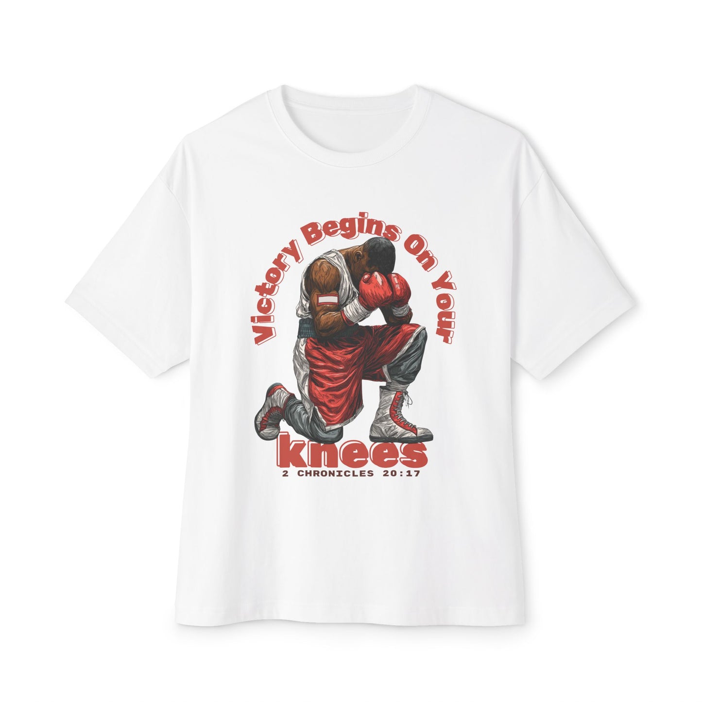 Boxy Oversized Tee | Victory Begins on Your Knees