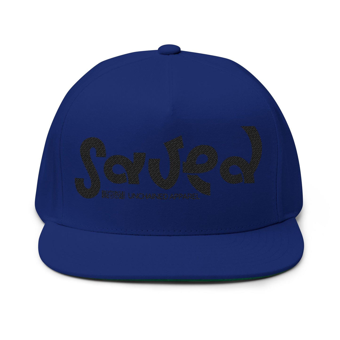 Embroidered Flat Bill Cap - 'Saved'