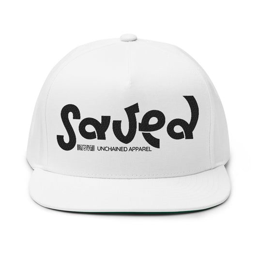Embroidered Flat Bill Cap - 'Saved'