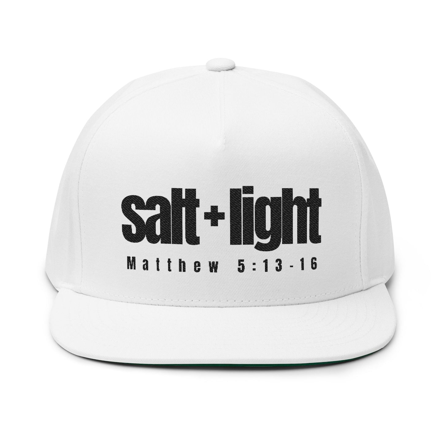Embroidered Flat Bill Cap - Salt + Light