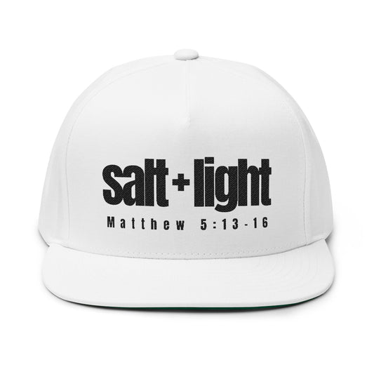 Embroidered Flat Bill Cap - Salt + Light