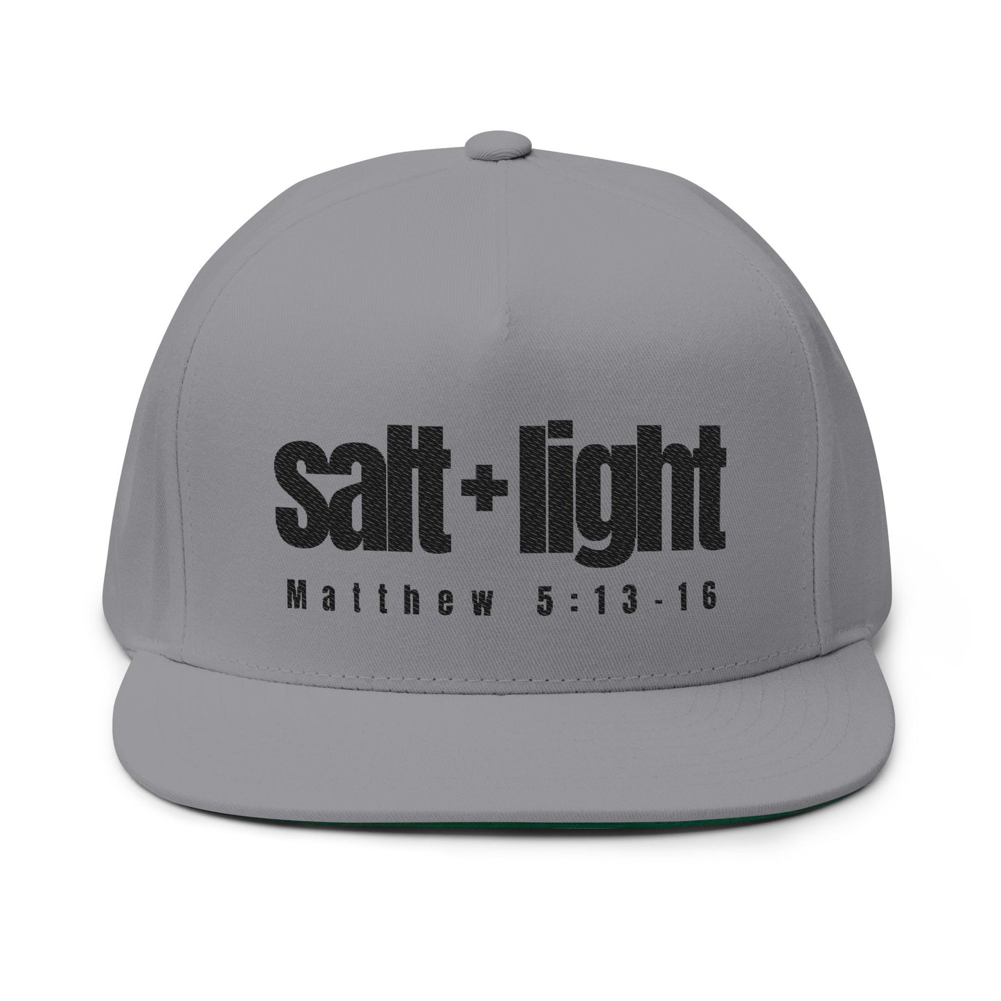 Embroidered Flat Bill Cap - Salt + Light