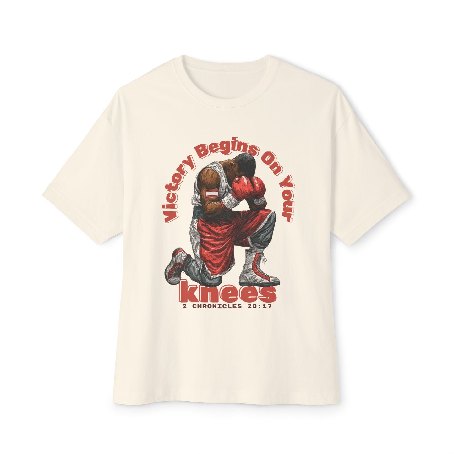 Boxy Oversized Tee | Victory Begins on Your Knees